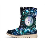 Galaxy Zodiac Wheel Print Winter Boots