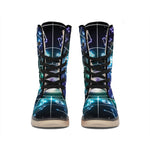 Galaxy Zodiac Wheel Print Winter Boots