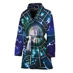 Galaxy Zodiac Wheel Print Women's Bathrobe