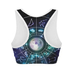 Galaxy Zodiac Wheel Print Women's Sports Bra