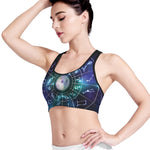 Galaxy Zodiac Wheel Print Women's Sports Bra