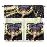 Garter Snake Print 3 Piece Kitchen Curtains