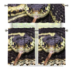 Garter Snake Print 3 Piece Kitchen Curtains
