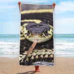 Garter Snake Print Beach Towel