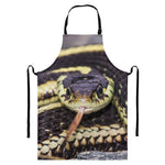 Garter Snake Print Bib Apron With Pocket