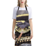 Garter Snake Print Bib Apron With Pocket