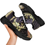 Garter Snake Print Black Chunky Shoes