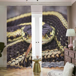 Garter Snake Print Blackout Pencil Pleat Curtains