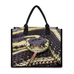 Garter Snake Print Canvas Tote Bag