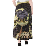 Garter Snake Print Chiffon Maxi Skirt
