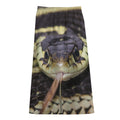 Garter Snake Print Cotton Front Slit Maxi Skirt