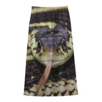 Garter Snake Print Cotton Front Slit Maxi Skirt