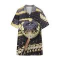 Garter Snake Print Cotton Hawaiian Shirt