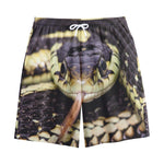 Garter Snake Print Cotton Shorts