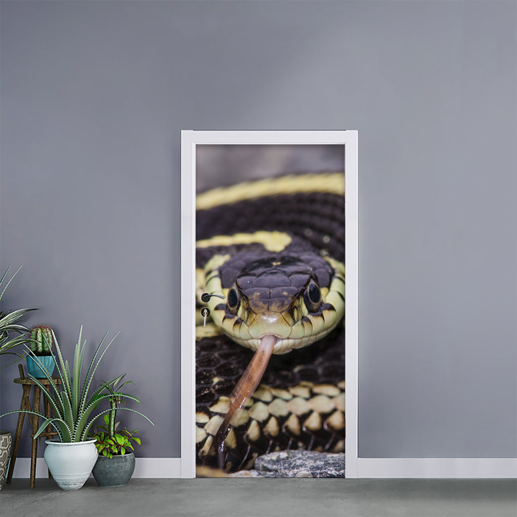 Garter Snake Print Door Sticker