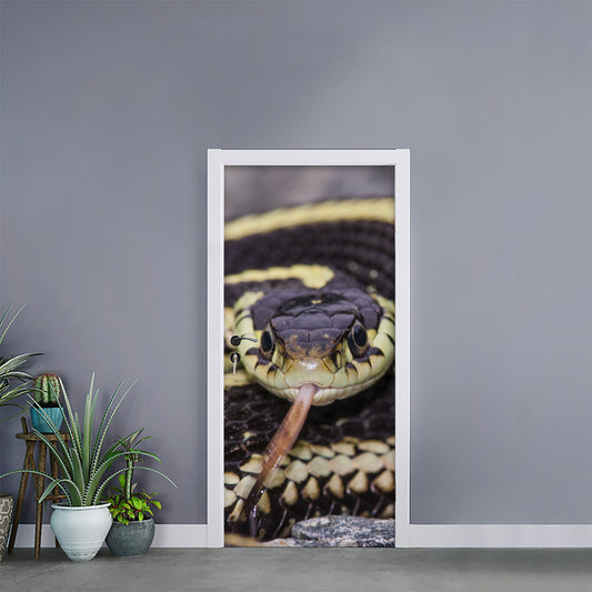 Garter Snake Print Door Sticker