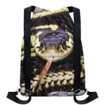 Garter Snake Print Drawstring Backpack