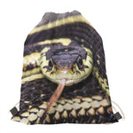 Garter Snake Print Drawstring Bag