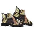 Garter Snake Print Flat Ankle Boots
