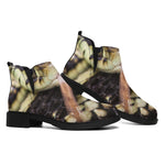 Garter Snake Print Flat Ankle Boots