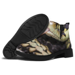 Garter Snake Print Flat Ankle Boots