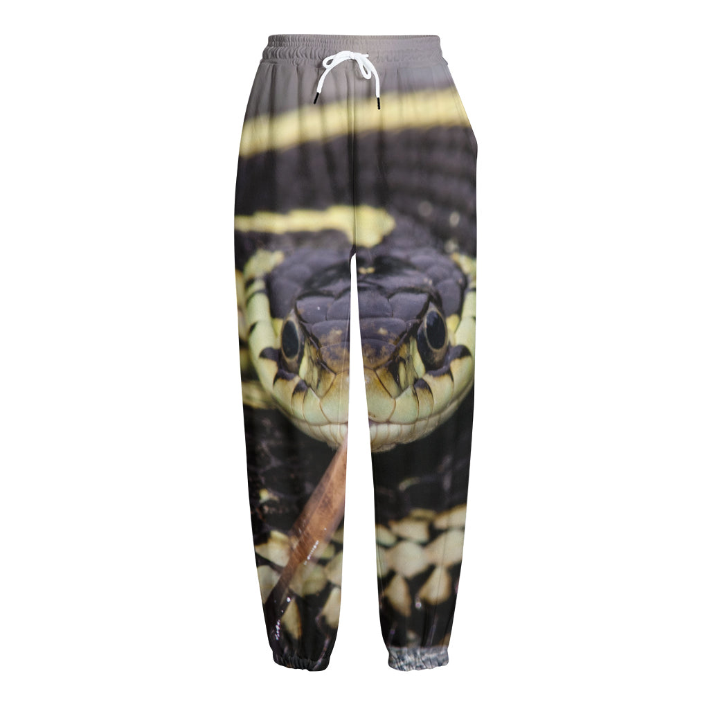 Garter Snake Print Fleece Lined Knit Pants