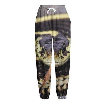 Garter Snake Print Fleece Lined Knit Pants