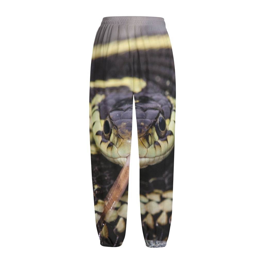 Garter Snake Print Fleece Lined Knit Pants