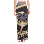 Garter Snake Print High Slit Maxi Skirt