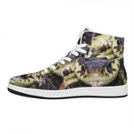 Garter Snake Print High Top Leather Sneakers