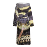 Garter Snake Print Hooded Bathrobe