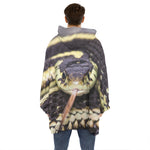 Garter Snake Print Hoodie Blanket