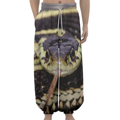Garter Snake Print Lantern Pants