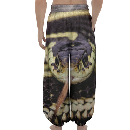 Garter Snake Print Lantern Pants