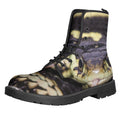 Garter Snake Print Lace-Up Boots