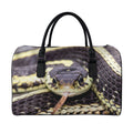 Garter Snake Print Leather Duffel Bag