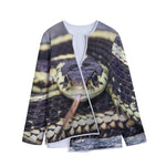 Garter Snake Print Long Sleeve Short Coat