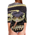Garter Snake Print Long Sleeve Swimsuit