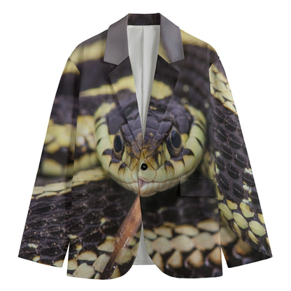 Garter Snake Print Men's Blazer