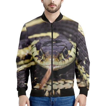 Garter Snake Print Men's Bomber Jacket