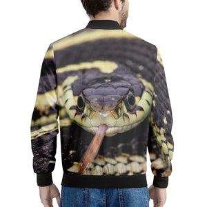 Garter Snake Print Men's Bomber Jacket