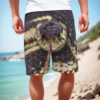 Garter Snake Print Men's Cargo Shorts