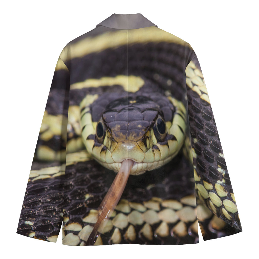Garter Snake Print Men's Cotton Blazer