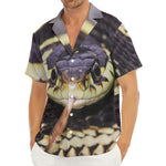 Garter Snake Print Men's Deep V-Neck Shirt