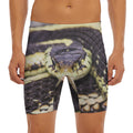Garter Snake Print Men's Long Boxer Briefs