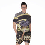 Garter Snake Print Men's Rompers