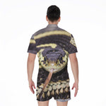 Garter Snake Print Men's Rompers
