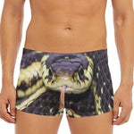 Garter Snake Print Men's Short Boxer Briefs