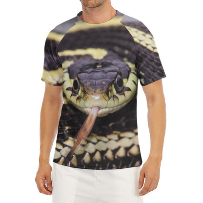 Garter Snake Print Men's Short Sleeve Rash Guard