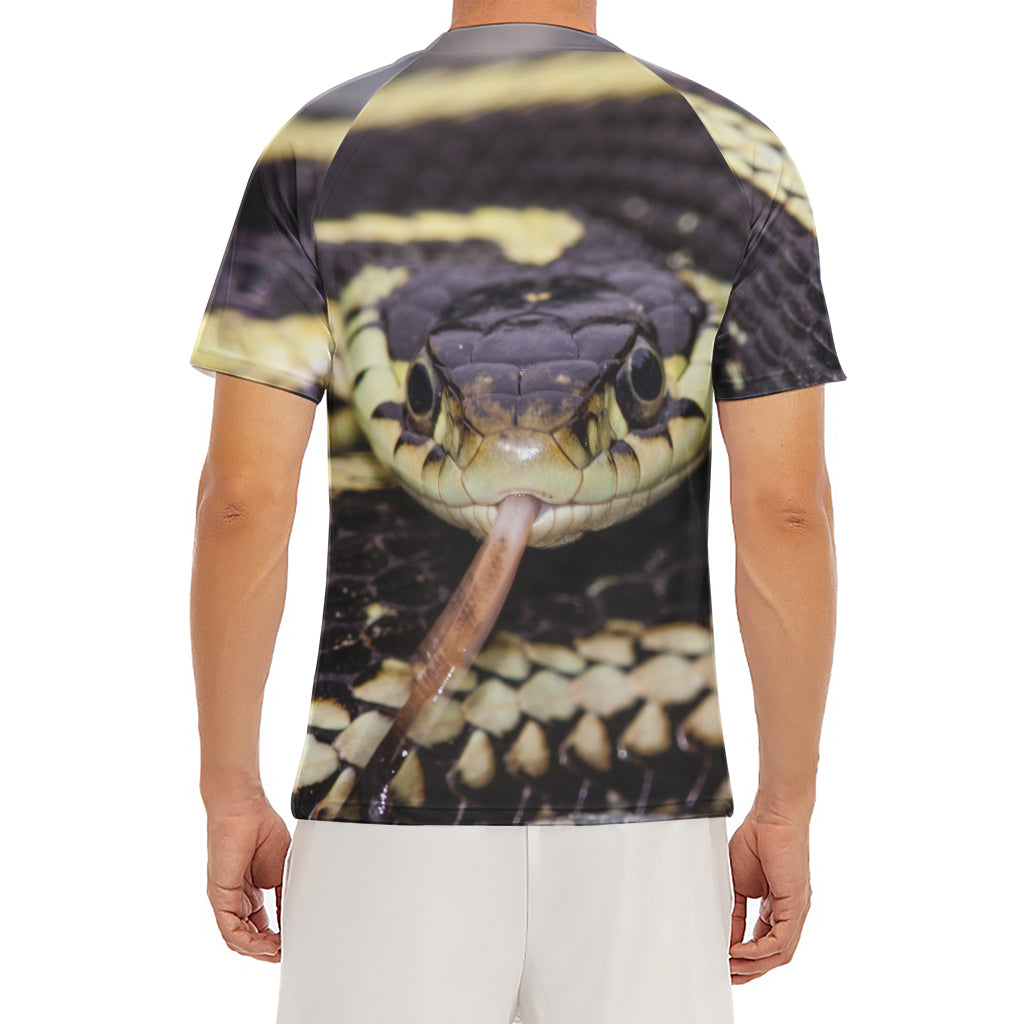 Garter Snake Print Men's Short Sleeve Rash Guard